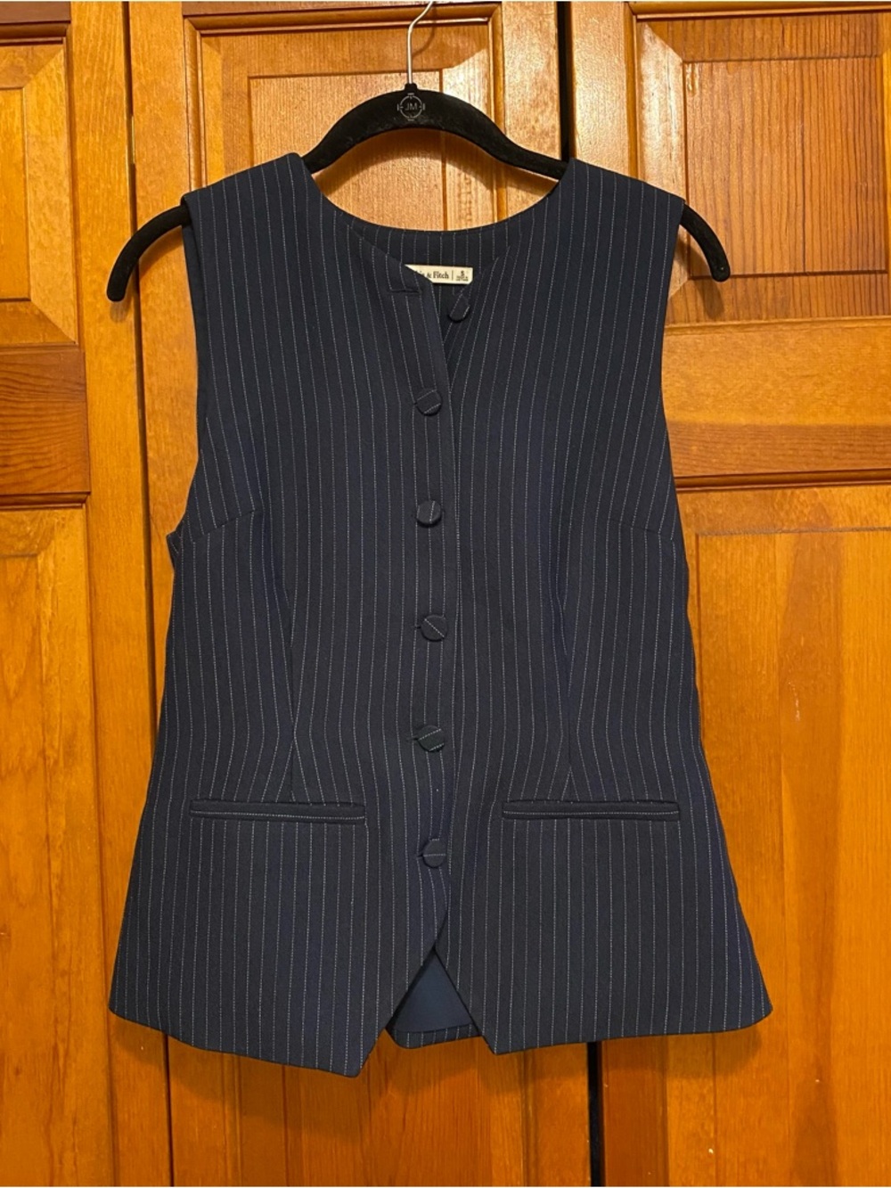 Abercrombie & Fitch Navy Pinstripe Vest